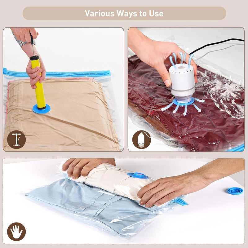 Vacuum Storage Bag Set with Electric Pump – Multi-Size Space Saver – 1+1 FREE