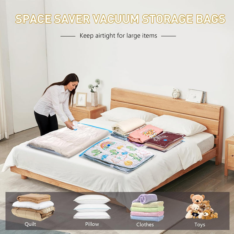 Vacuum Storage Bag Set with Electric Pump – Multi-Size Space Saver – 1+1 FREE