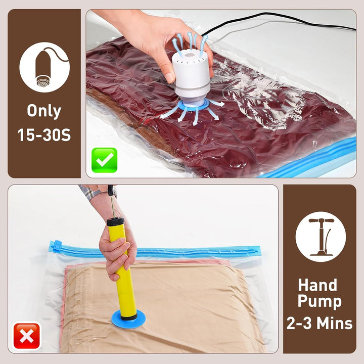 Vacuum Storage Bag Set with Electric Pump – Multi-Size Space Saver – 1+1 FREE