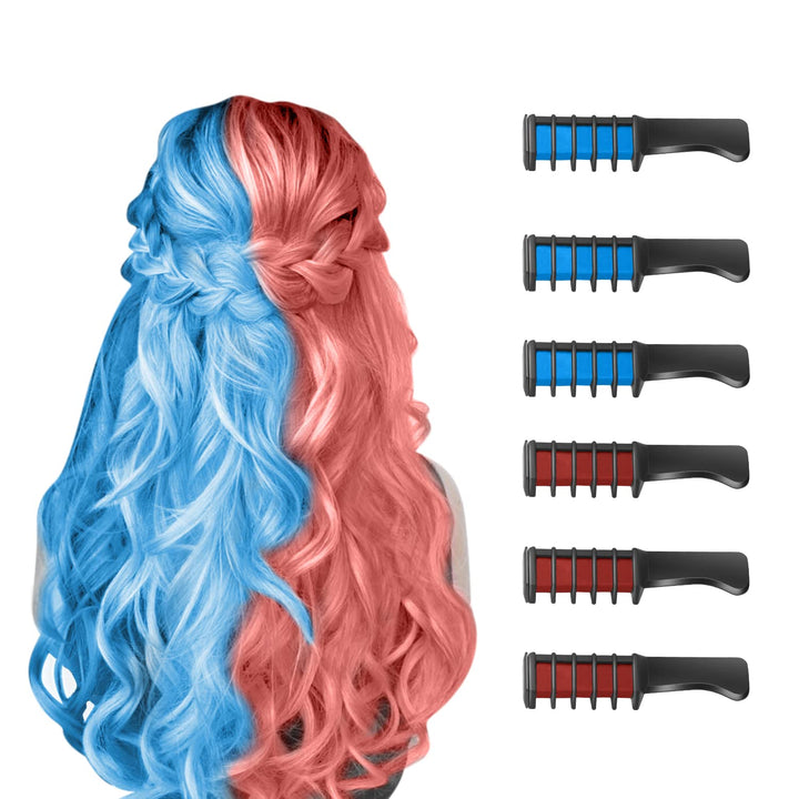 Washable Hair Chalk Comb – Fun Temporary Hair Colour-Blue-Red-State of Style