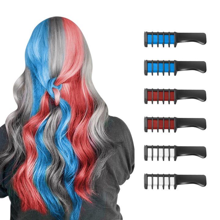 Washable Hair Chalk Comb – Fun Temporary Hair Colour-Blue-Red-White-State of Style