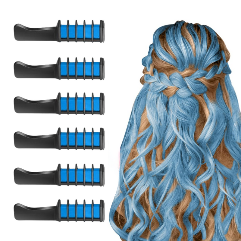 Washable Hair Chalk Comb – Fun Temporary Hair Colour-Blue-State of Style