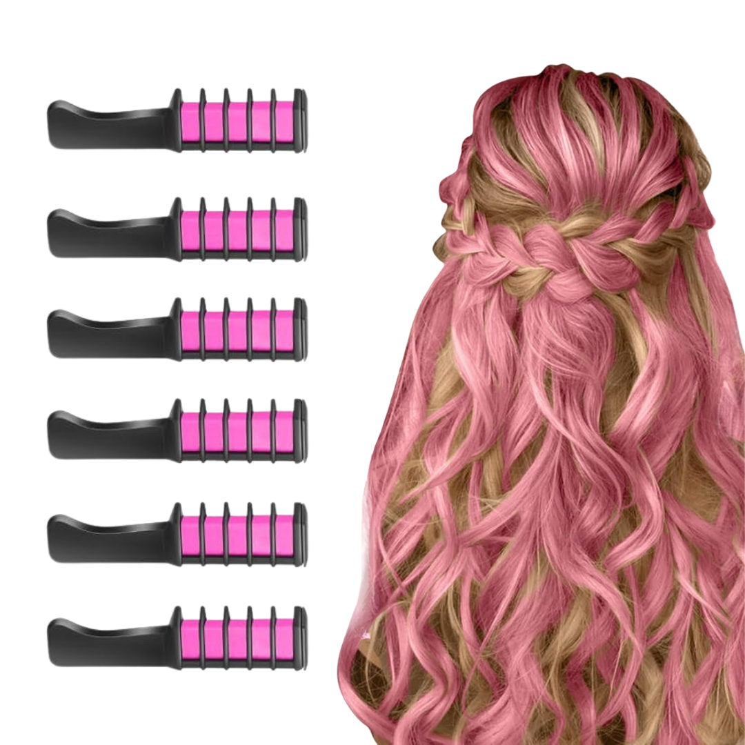 Washable Hair Chalk Comb – Fun Temporary Hair Colour-Pink-State of Style