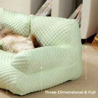 Washable Plush Pet Cushion Bed - CozyPaws-M-Blue-State of Style