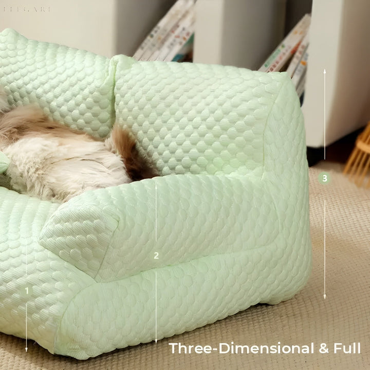 Washable Plush Pet Cushion Bed - CozyPaws-M-Blue-State of Style