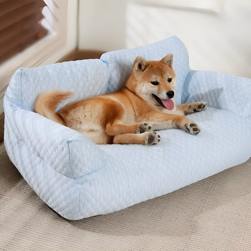 Washable Plush Pet Cushion Bed - CozyPaws-M-Blue-State of Style