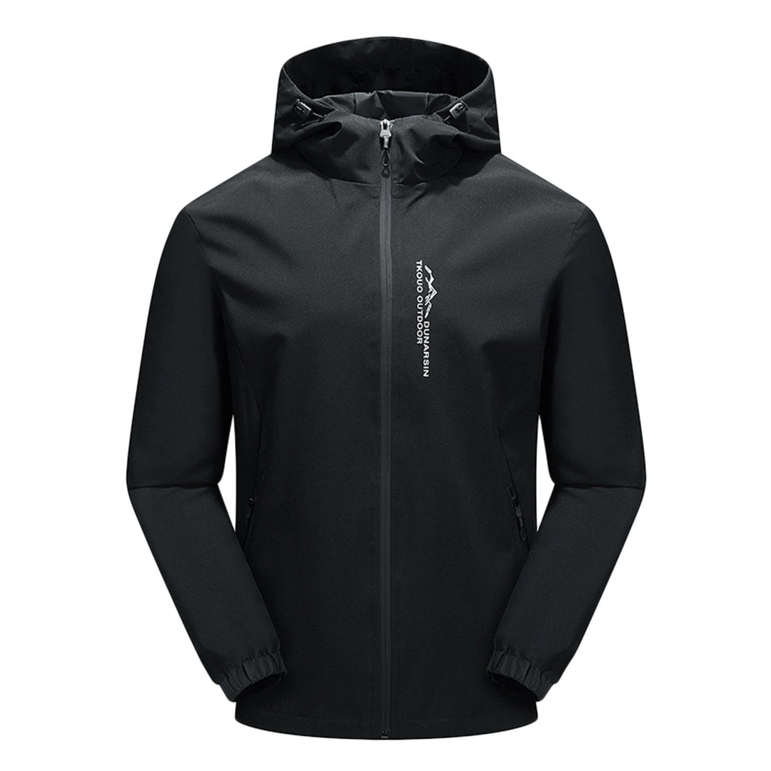 Water- and windproof outdoor jacket with hood - EcoShield-Black-XS-State of Style