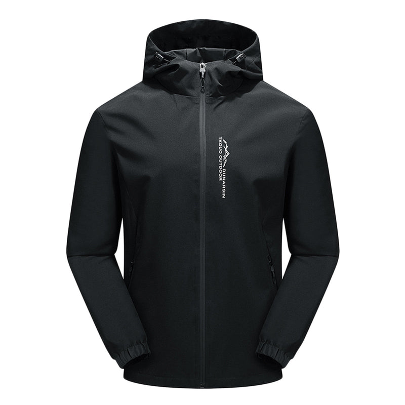 Water- and windproof outdoor jacket with hood - EcoShield-Black-XS-State of Style