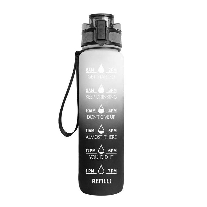 Water bottle with Timeline - HydraHero-Black/White-State of Style