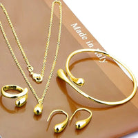 Water Drop Jewellery Set | S925 Silver Four-Piece-Gold-State of Style