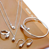 Water Drop Jewellery Set | S925 Silver Four-Piece-Silver-State of Style