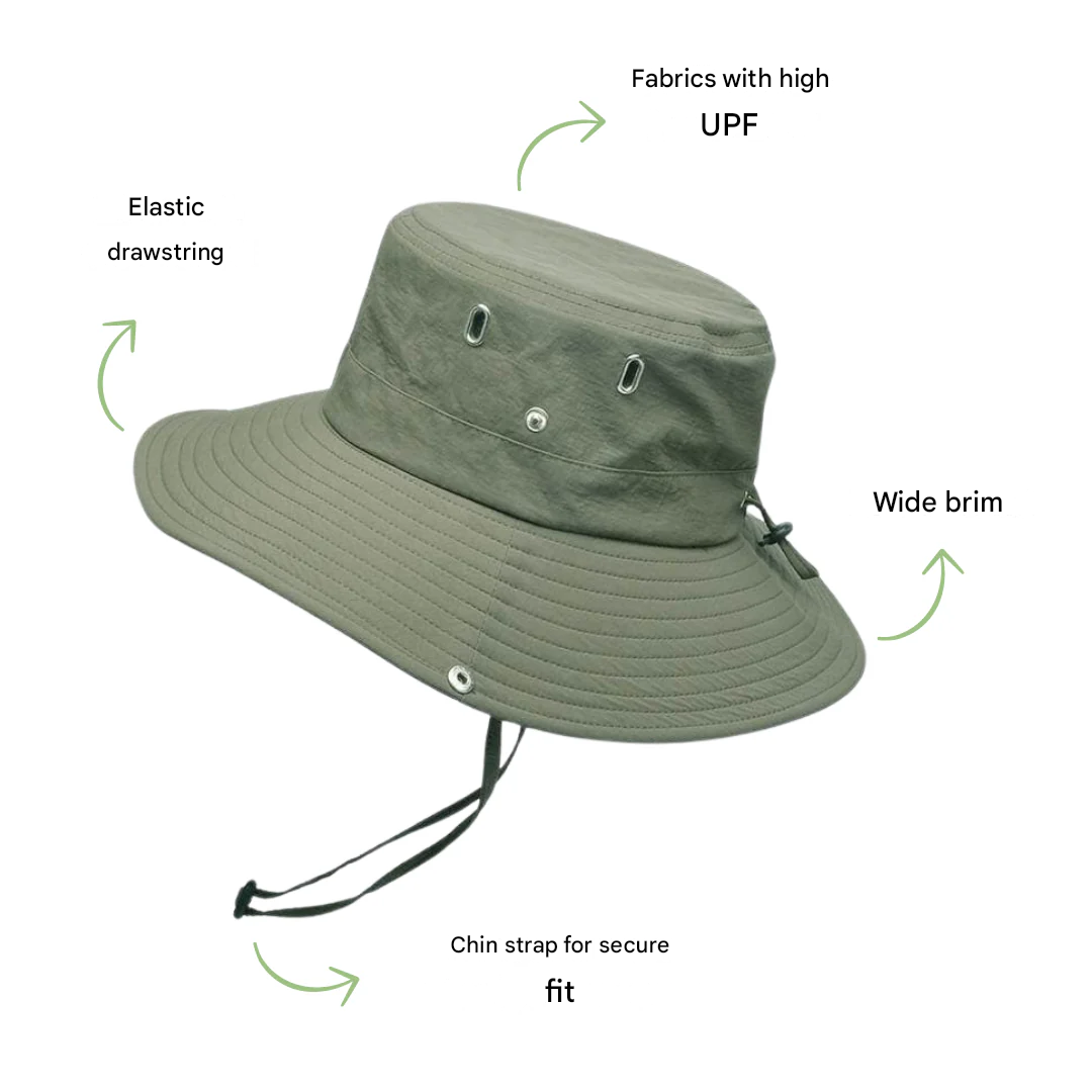 Water-repellent outdoor bucket hat with UV protection – ShieldFlex Pro-Green-State of Style