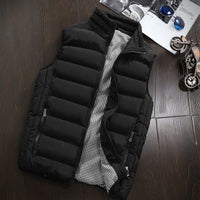Water-repellent & Padded Men's Gilet with Stand-up Collar - Henrik-Black-S-State of Style