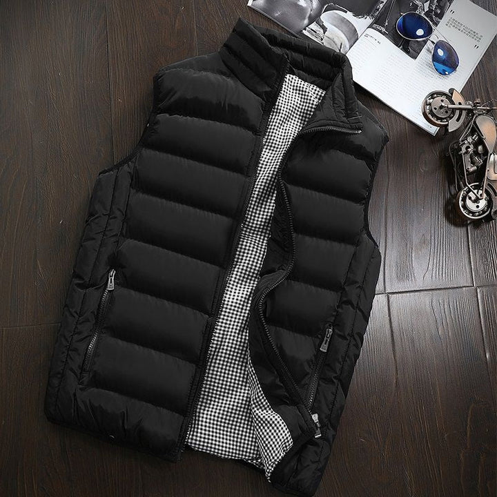 Water-repellent & Padded Men's Gilet with Stand-up Collar - Henrik-Black-S-State of Style