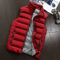 Water-repellent & Padded Men's Gilet with Stand-up Collar - Henrik-Dark red-S-State of Style