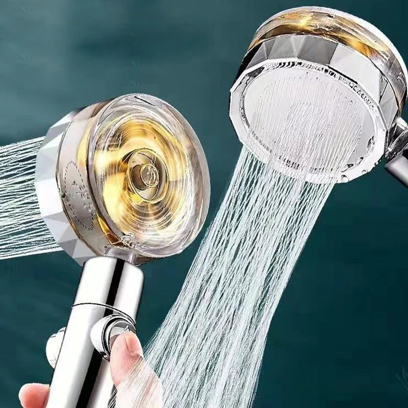 Water-Saving Shower Head with 360° Rotation - AquaTurbo-Transparent-State of Style