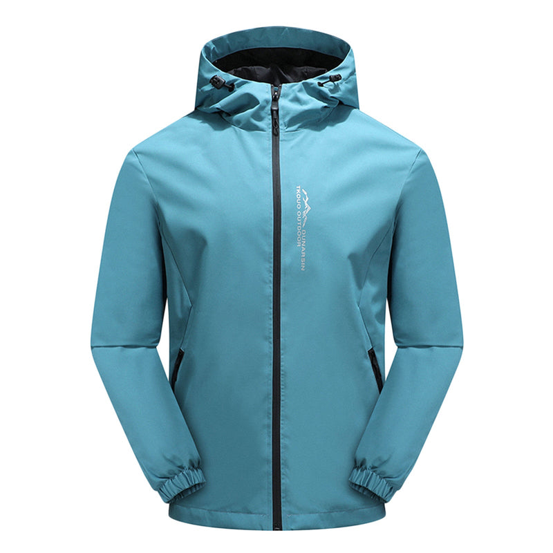Waterproof and Windproof Outdoor Jacket with Hood - EcoShield-Light Blue-XS-State of Style