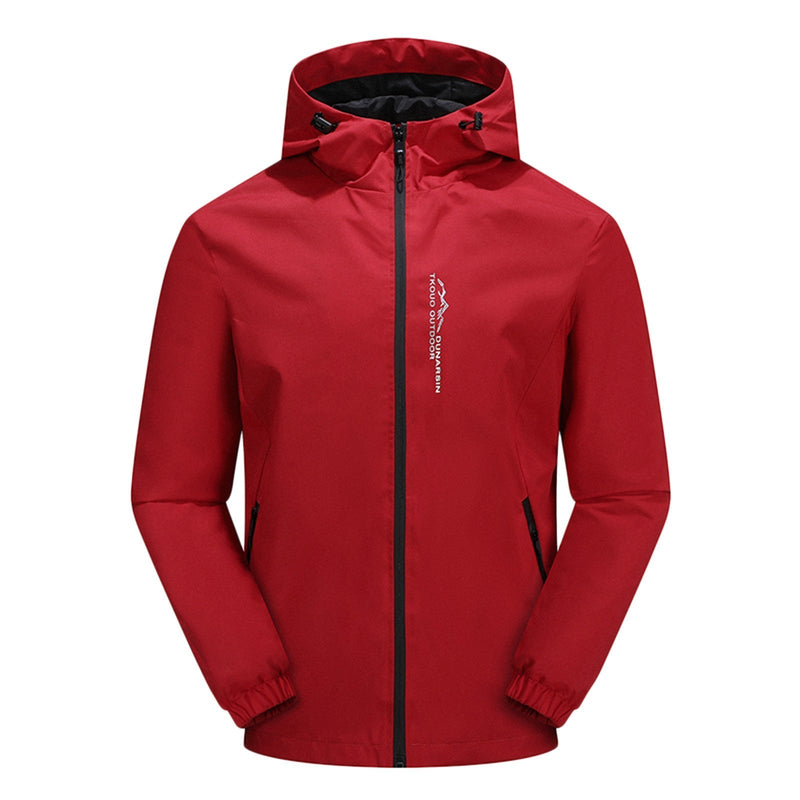 Waterproof and Windproof Outdoor Jacket with Hood - EcoShield-Red-XS-State of Style