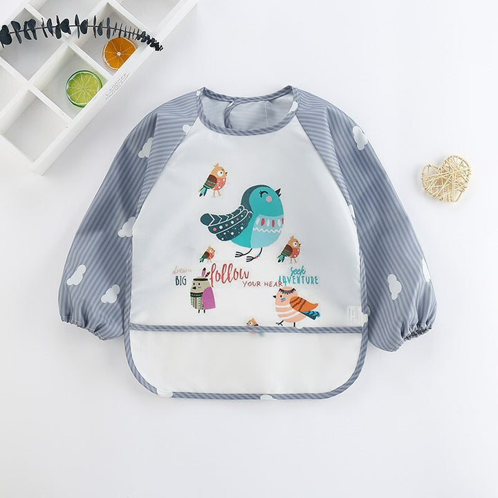 Waterproof Baby Bib Apron with Long Sleeves-Bird-0-3 Years Old-State of Style