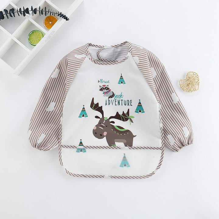 Waterproof Baby Bib Apron with Long Sleeves-Deer-0-3 Years Old-State of Style