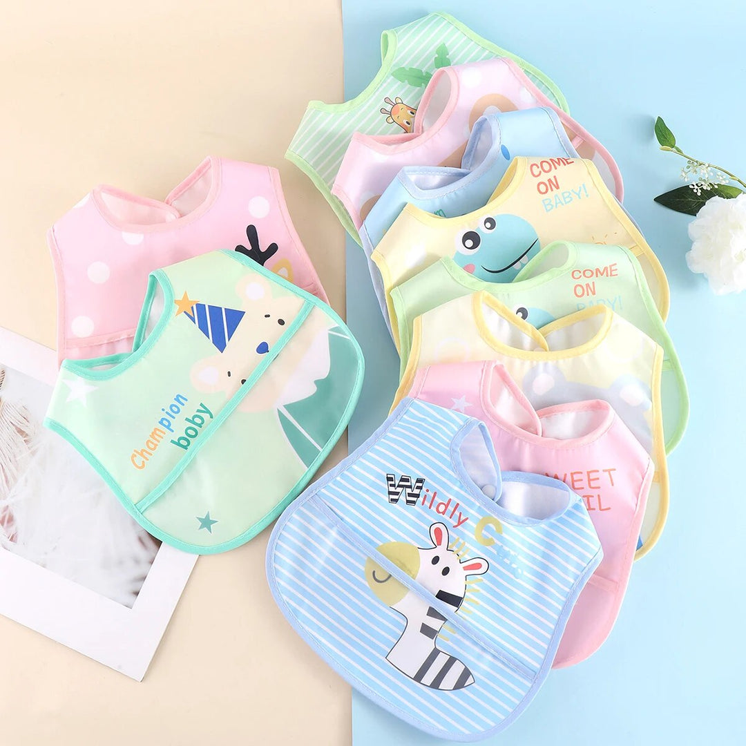 Waterproof Baby Bibs – Adjustable 5 Pieces-Blue - random 5 pieces-State of Style