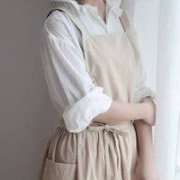Waterproof Cotton Apron with Handy Pockets - ChefMate-Beige-State of Style