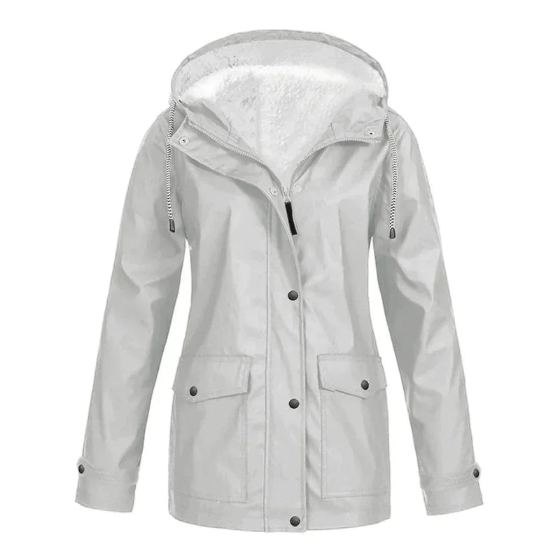 Waterproof Ladies Rain Jacket - Skye-Silver-S-State of Style