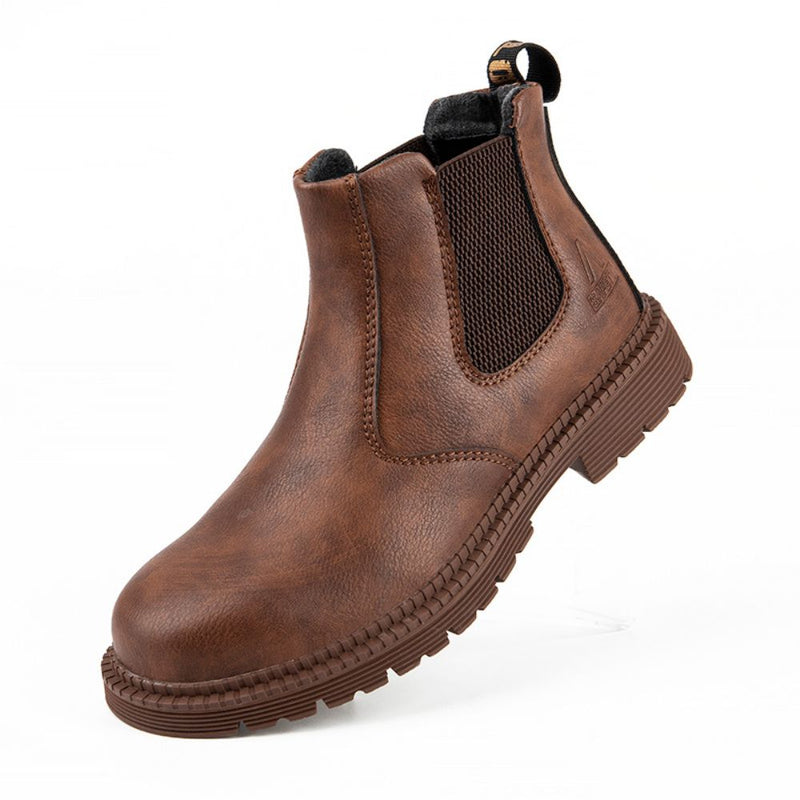 Waterproof Leather Work Boots - Sigvard-Brown-6.5-State of Style