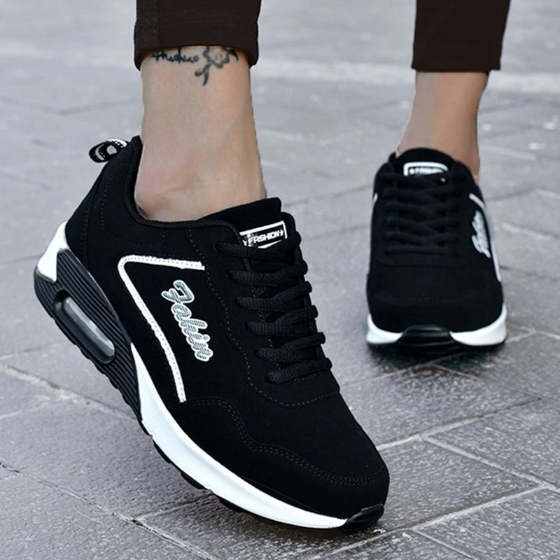 Waterproof Lightweight Women's Shoes - Aurora-Black and white-4-State of Style