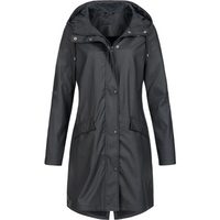 Waterproof Long Ladies' Raincoat - Luna-Black-S-State of Style