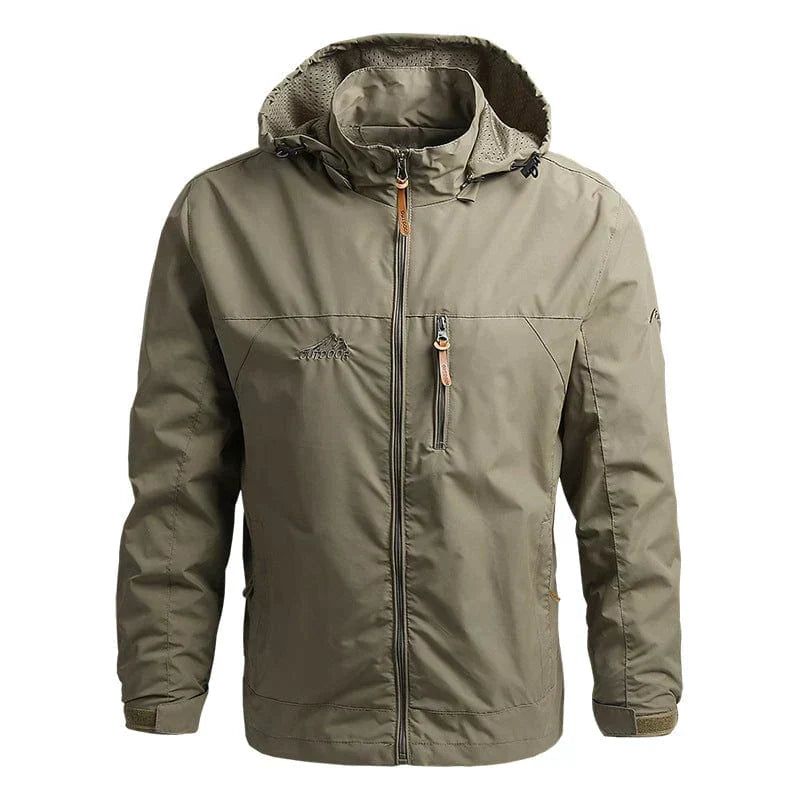 Waterproof Men's Jacket with Hood - Julian-Beige-M-State of Style