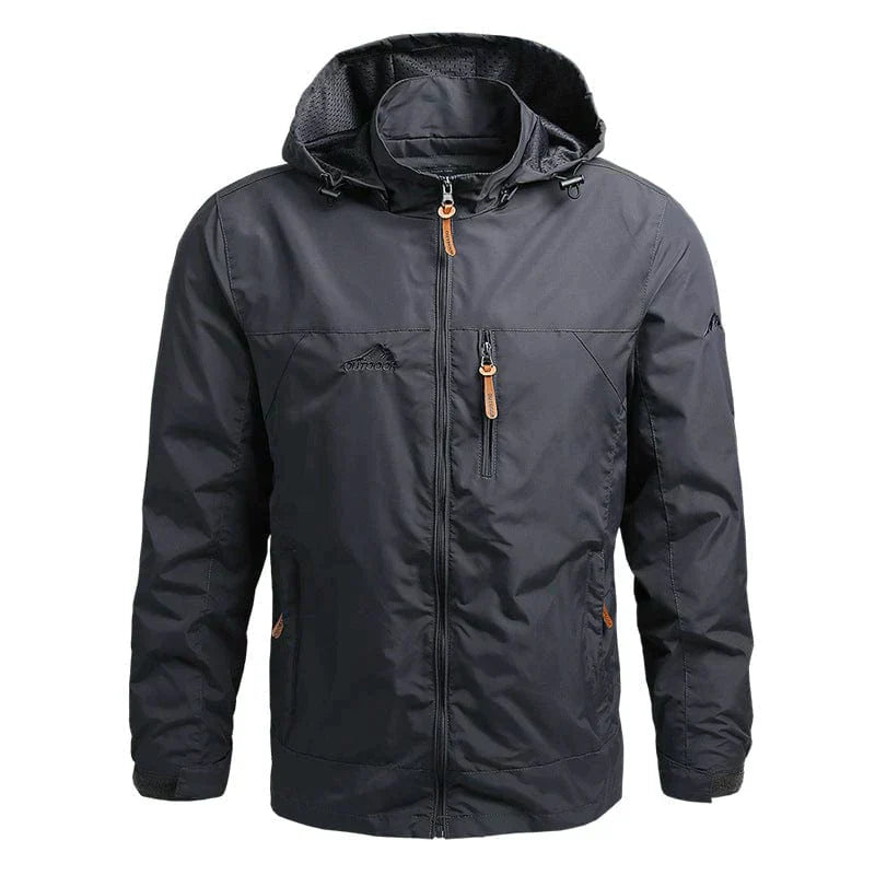 Waterproof Men's Jacket with Hood - Julian-Grey-M-State of Style