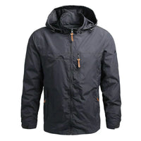 Waterproof Men's Jacket with Hood - Julian-Grey-M-State of Style