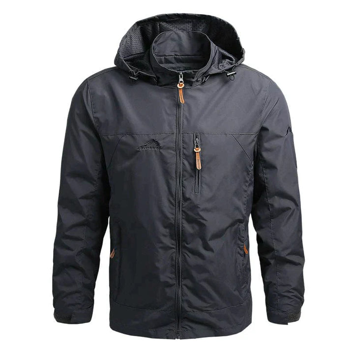 Waterproof Men's Jacket with Hood - Julian-Grey-M-State of Style