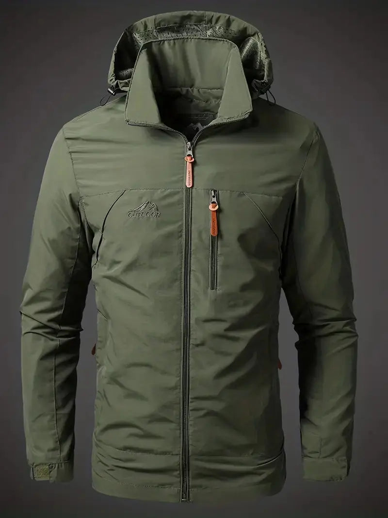 Waterproof Men's Varsity Jacket - StormGuard-Olive Green-M-State of Style