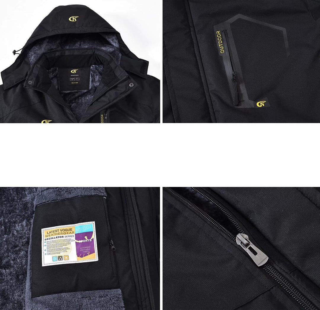 Waterproof Men's Winter Jacket - Max-Black-S-State of Style