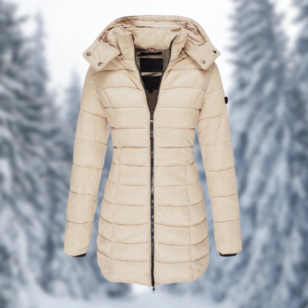 Waterproof Mid-Length Winter Jacket - Aspen-Beige-S-State of Style