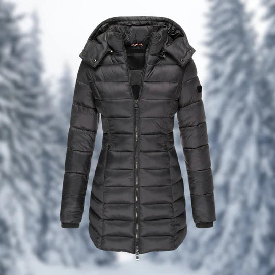 Waterproof Mid-Length Winter Jacket - Aspen-Black-S-State of Style