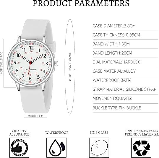Waterproof Nurses Watch - Femke-Black-State of Style