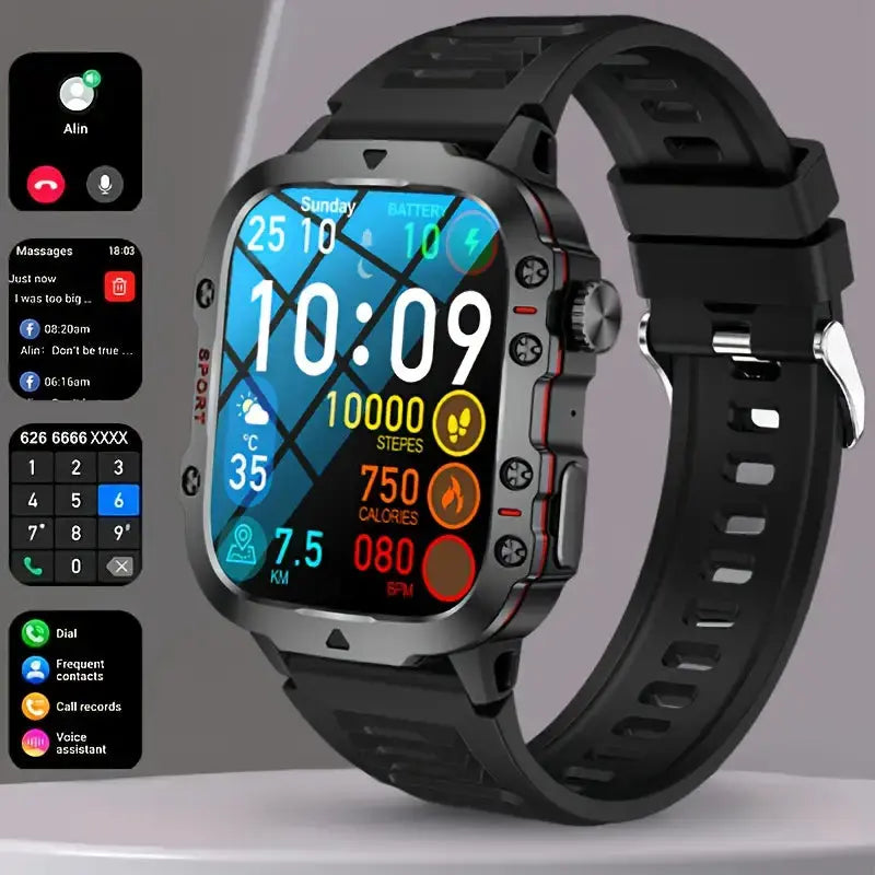 Waterproof Outdoor Smartwatch - TrailMate-Silicon Black-State of Style