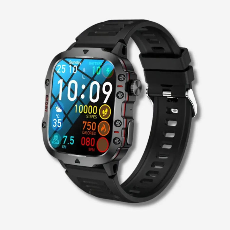 Waterproof Outdoor Smartwatch - TrailMate-Silicon Black-State of Style