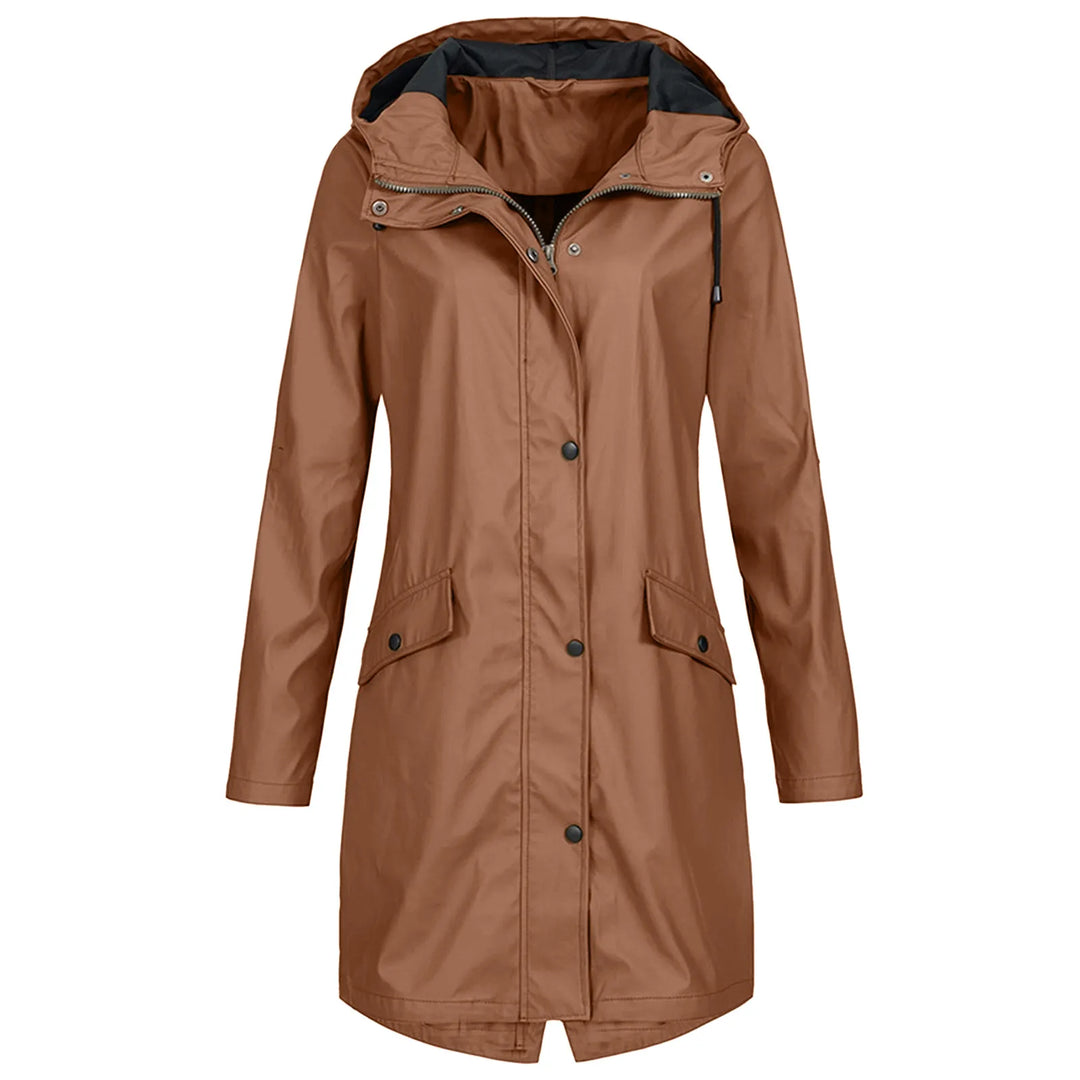 Waterproof Oversized Hooded Raincoat-DARK BROWN-S-State of Style