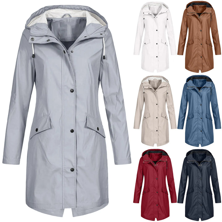 Waterproof Oversized Hooded Raincoat-NAVY BLUE-S-State of Style