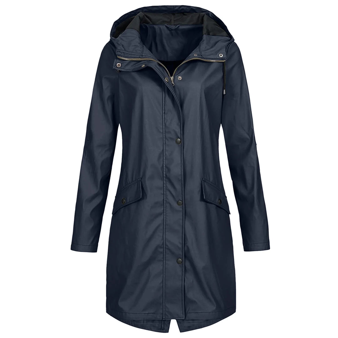 Waterproof Oversized Hooded Raincoat-NAVY BLUE-S-State of Style