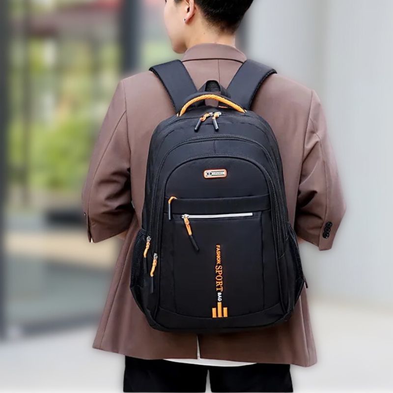 Waterproof Oxford Men's Backpack – UrbanGuard-Black-A-State of Style
