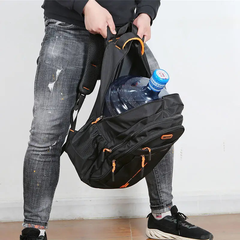 Waterproof Oxford Men's Backpack – UrbanGuard-Black-A-State of Style