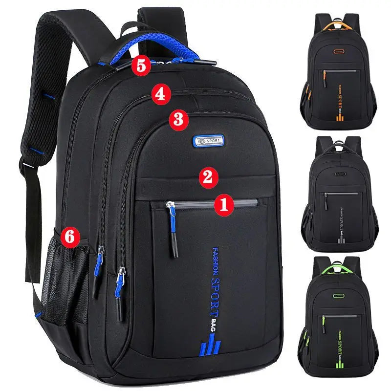 Waterproof Oxford Men's Backpack – UrbanGuard-Black-A-State of Style