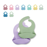 Waterproof Soft Silicone Baby Bibs with Animal Print-Grey-green-State of Style