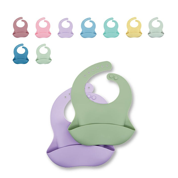 Waterproof Soft Silicone Baby Bibs with Animal Print-Grey-green-State of Style