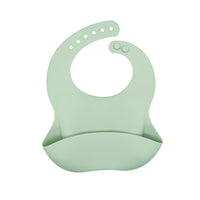 Waterproof Soft Silicone Baby Bibs with Animal Print-Grey-green-State of Style